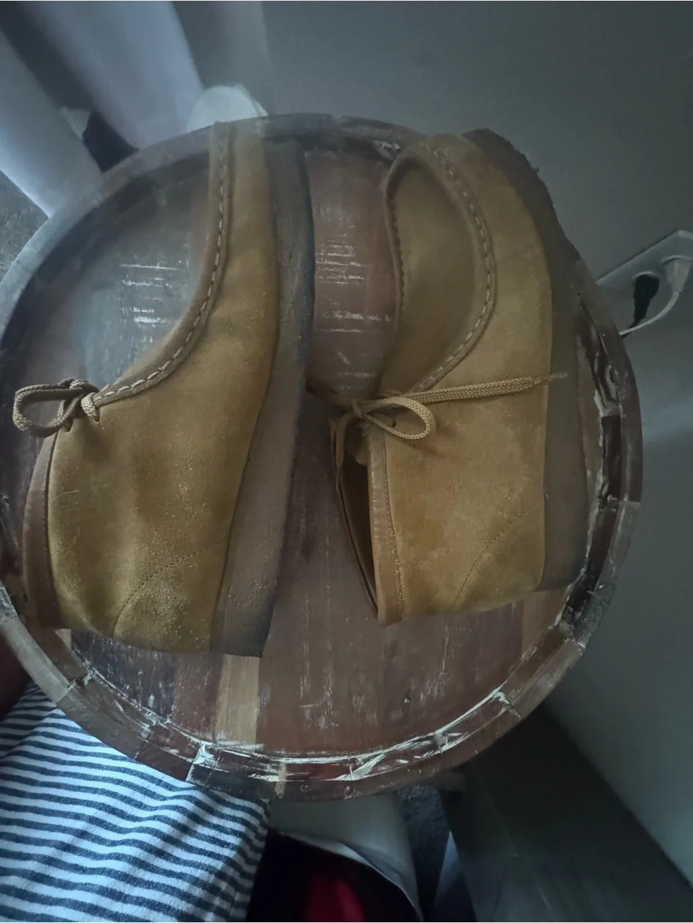 Vintage Clarks Sand Suede Wallabee Ankle Boots Size 10M Dress Casual